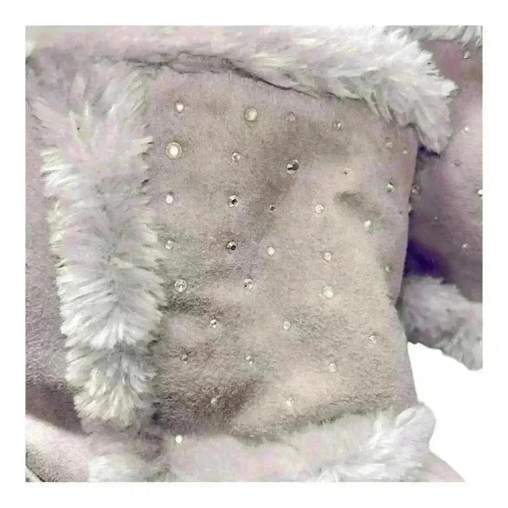 Justice Faux Fur Bling Boots Sz 8 - Picture 11 of 12